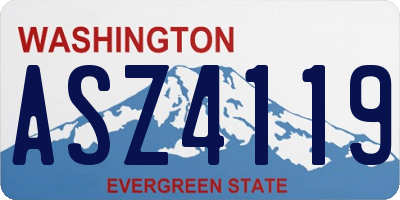WA license plate ASZ4119