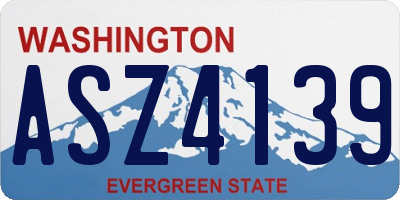WA license plate ASZ4139