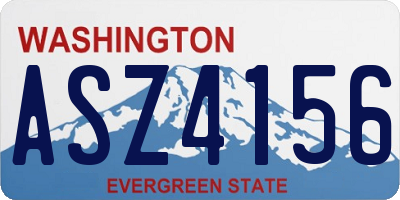 WA license plate ASZ4156
