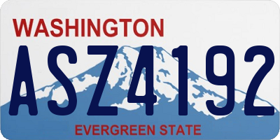 WA license plate ASZ4192