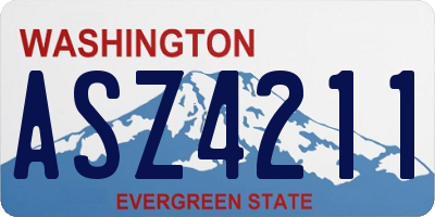 WA license plate ASZ4211