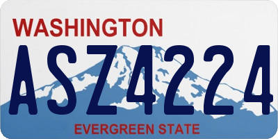 WA license plate ASZ4224