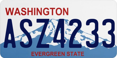 WA license plate ASZ4233