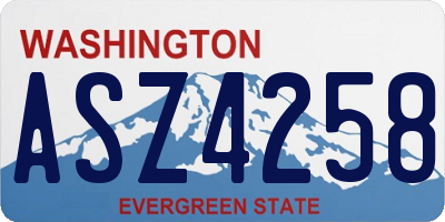 WA license plate ASZ4258