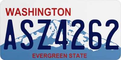 WA license plate ASZ4262