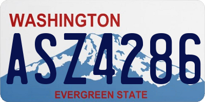 WA license plate ASZ4286