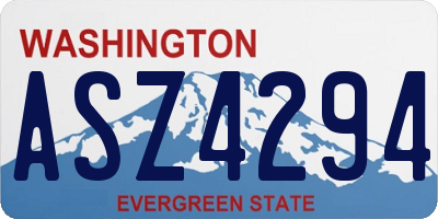 WA license plate ASZ4294