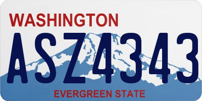 WA license plate ASZ4343