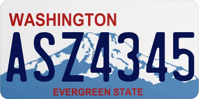 WA license plate ASZ4345
