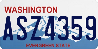 WA license plate ASZ4359