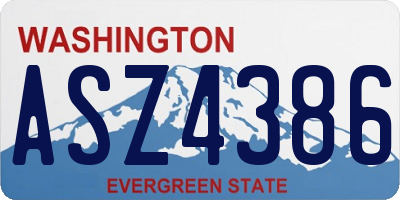 WA license plate ASZ4386