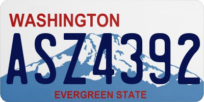 WA license plate ASZ4392