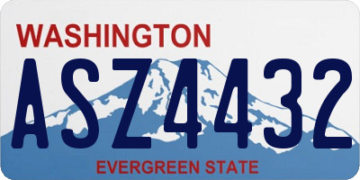 WA license plate ASZ4432