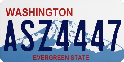 WA license plate ASZ4447