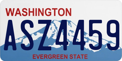 WA license plate ASZ4459