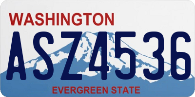 WA license plate ASZ4536