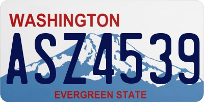 WA license plate ASZ4539