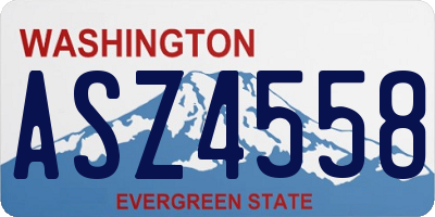 WA license plate ASZ4558