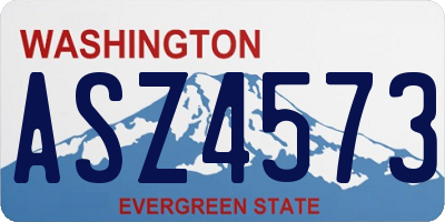 WA license plate ASZ4573