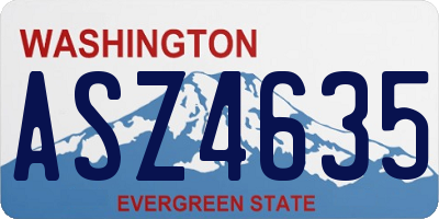 WA license plate ASZ4635