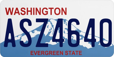 WA license plate ASZ4640