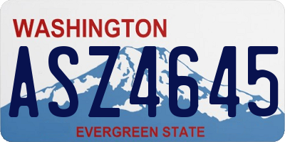 WA license plate ASZ4645