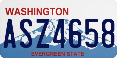 WA license plate ASZ4658