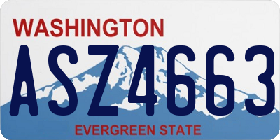WA license plate ASZ4663