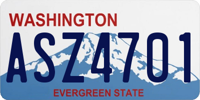 WA license plate ASZ4701