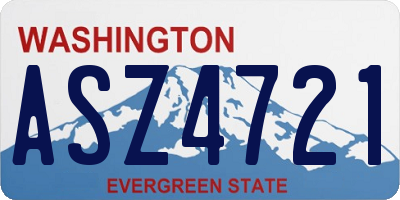 WA license plate ASZ4721