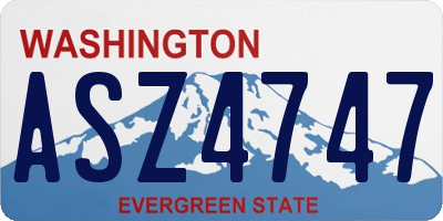 WA license plate ASZ4747