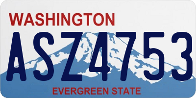 WA license plate ASZ4753