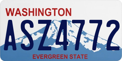 WA license plate ASZ4772