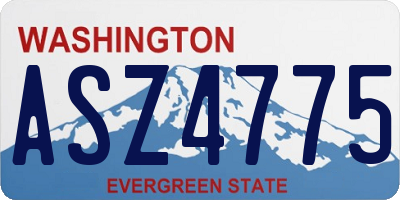 WA license plate ASZ4775
