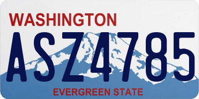 WA license plate ASZ4785
