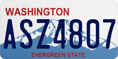 WA license plate ASZ4807