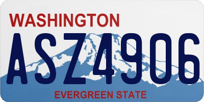 WA license plate ASZ4906