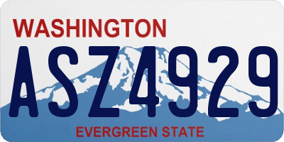 WA license plate ASZ4929