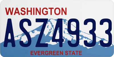 WA license plate ASZ4933