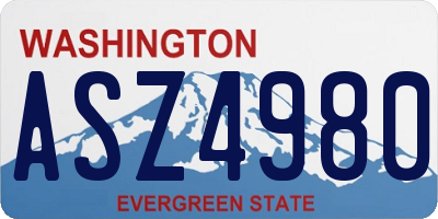WA license plate ASZ4980