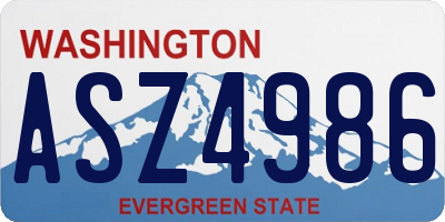 WA license plate ASZ4986