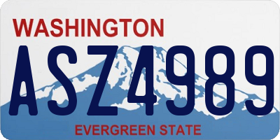 WA license plate ASZ4989