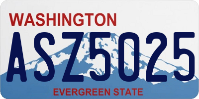 WA license plate ASZ5025