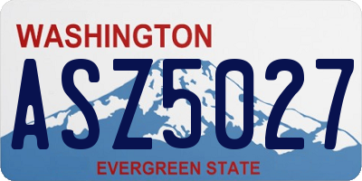 WA license plate ASZ5027