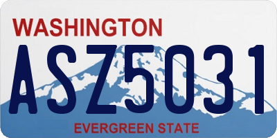 WA license plate ASZ5031