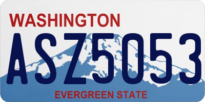 WA license plate ASZ5053