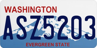 WA license plate ASZ5203