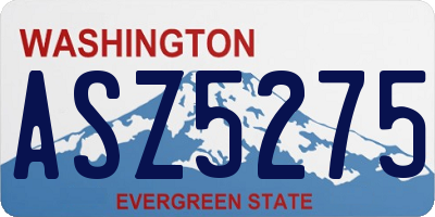 WA license plate ASZ5275