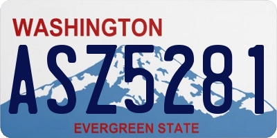 WA license plate ASZ5281