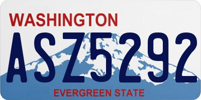 WA license plate ASZ5292